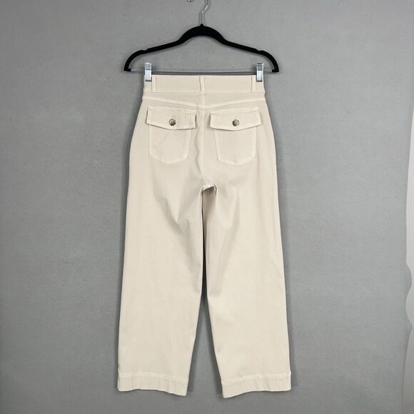 Spanx Pants Womens Small Cream High Rise Perfect Straight Wide Minimal Career - Picture 6 of 16